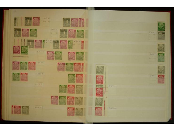 1951/66, postfrische, ungebrauchte und gestempelte Sammlung der Dauermarken, dabei Paare, 4er-Blocks, Zusammendrucke etc. mit