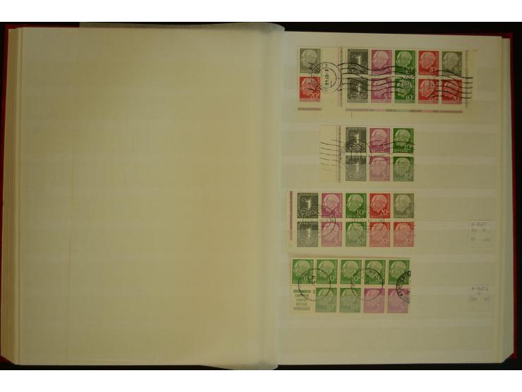 1951/66, postfrische, ungebrauchte und gestempelte Sammlung der Dauermarken, dabei Paare, 4er-Blocks, Zusammendrucke etc. mit