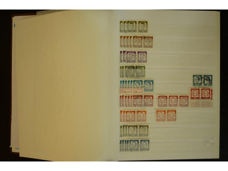 1951/66, postfrische, ungebrauchte und gestempelte Sammlung der Dauermarken, dabei Paare, 4er-Blocks, Zusammendrucke etc. mit