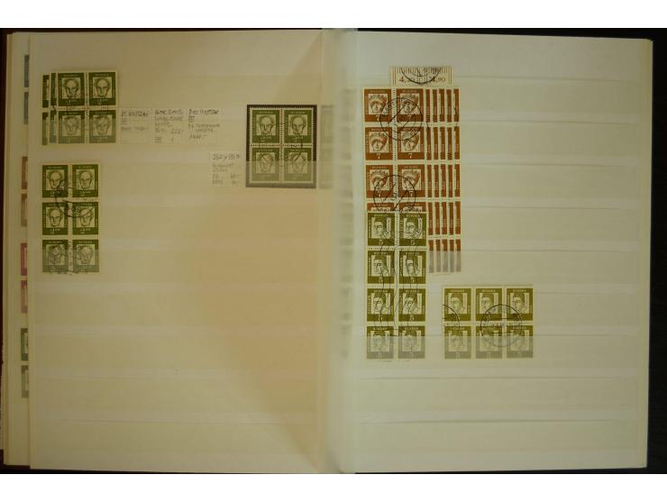 1951/66, postfrische, ungebrauchte und gestempelte Sammlung der Dauermarken, dabei Paare, 4er-Blocks, Zusammendrucke etc. mit