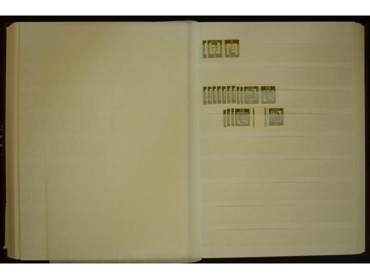 1951/66, postfrische, ungebrauchte und gestempelte Sammlung der Dauermarken, dabei Paare, 4er-Blocks, Zusammendrucke etc. mit