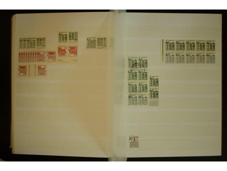 1951/66, postfrische, ungebrauchte und gestempelte Sammlung der Dauermarken, dabei Paare, 4er-Blocks, Zusammendrucke etc. mit