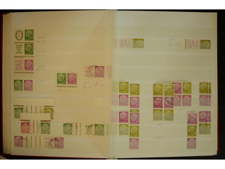 1951/66, postfrische, ungebrauchte und gestempelte Sammlung der Dauermarken, dabei Paare, 4er-Blocks, Zusammendrucke etc. mit