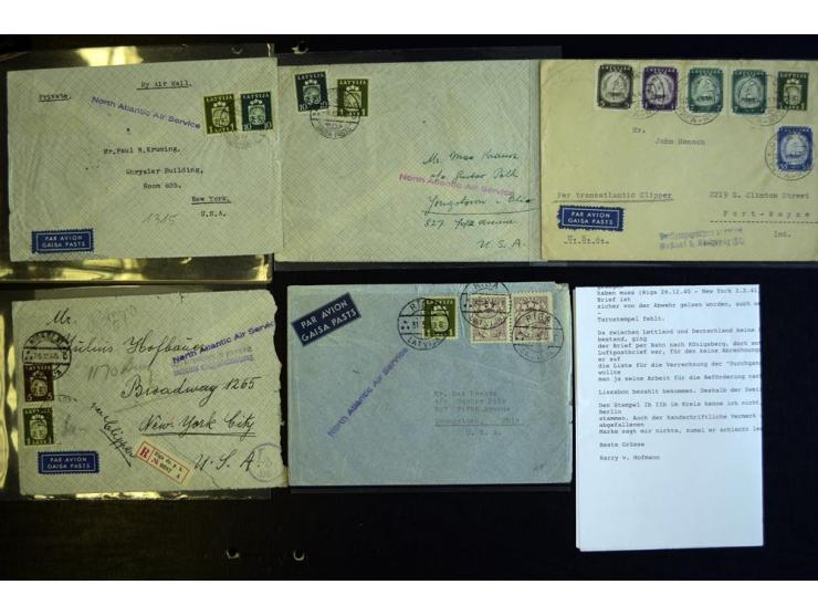 YANKEE-CLIPPER: 5 airmail covers to the USA, some faults, mostly fine