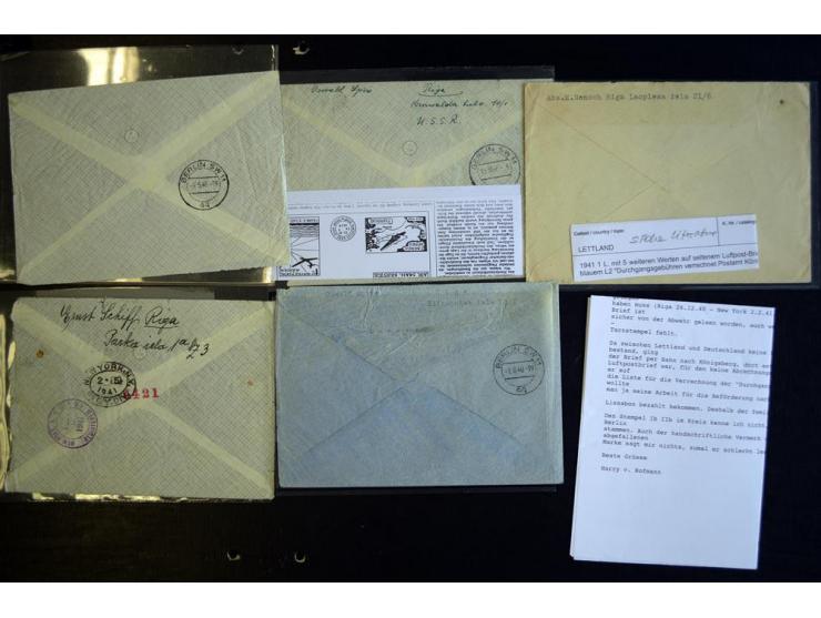 YANKEE-CLIPPER: 5 airmail covers to the USA, some faults, mostly fine