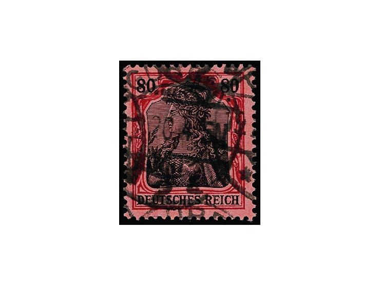 80 Pfg. karminrot (metallisch glänzend)/rotschwarz auf hellrosa, gestempelt "GUBEN 19.2.20", tadellos, sign. Jäschke BPP, Fot