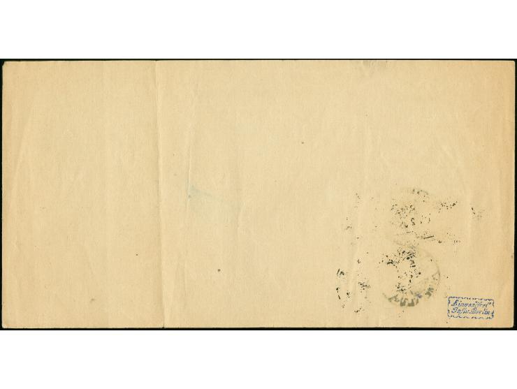 60 Pfg. im senkrechten Paar und 15 Pfg. braunrot mit Stempel "BLANKENSEE 7.4.22" als Gebühr für eine Gesprächsanmeldung bei e