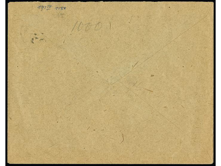 75 Pfg. und Ziffer 2 M. mit Stempel "HAMBURG-EILBRIEFE 30.6.22" als portogerechte Frankatur auf Vordruckbrief mit violettem L