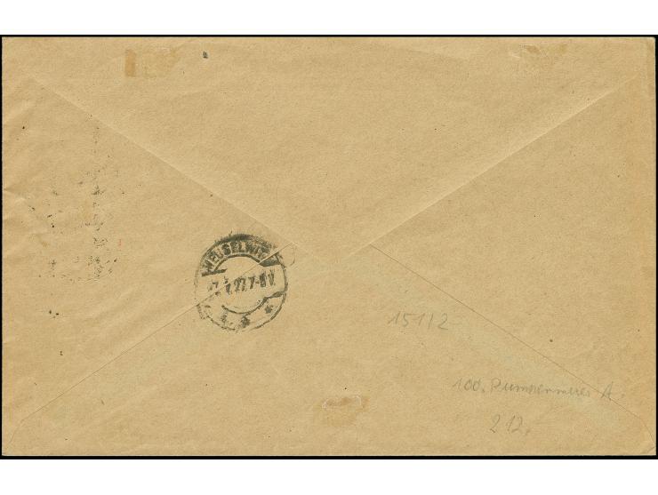 1 1/4 M., senkrechtes Paar als portogerechte Mehrfachfrankatur auf R-Drucksachenumschlag bis 50 g. von "ZITTAU 26.1.22" nach 