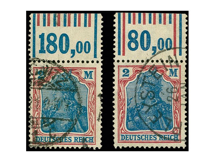 2 M. Oberrandstück mit Walzendruck-Konfiguration "1'4'1/1'5'1" vom Feld "4" und 2 M. Oberrandstück mit Walzendruck-Konfigurat