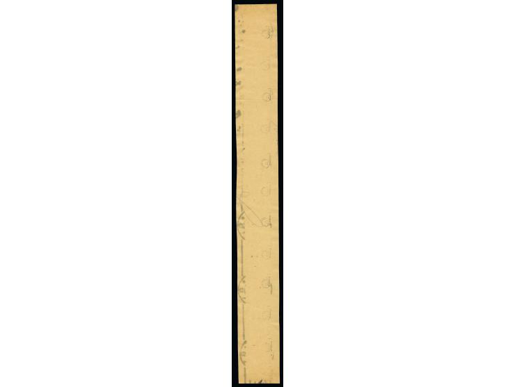 Type I: 30 Pfg. im senkrechten 12er-Streifen mit Handroll-Stempel "LEIPZIG 13 30.10.22" auf Briefstück (rückseitig mit Vordru