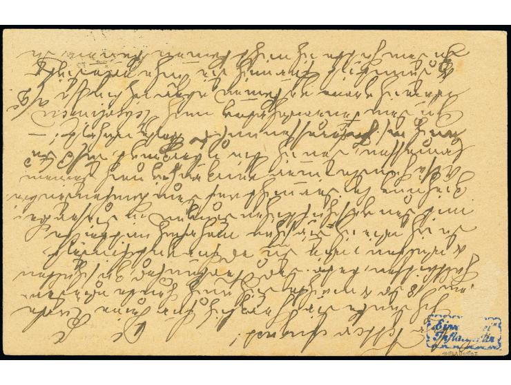 75 Pfg. im senkrechten Paar als portogerechte Mehrfachfrankatur auf Postkarte von "KONSTANZ 20.9.22" nach Überlingen, obere M