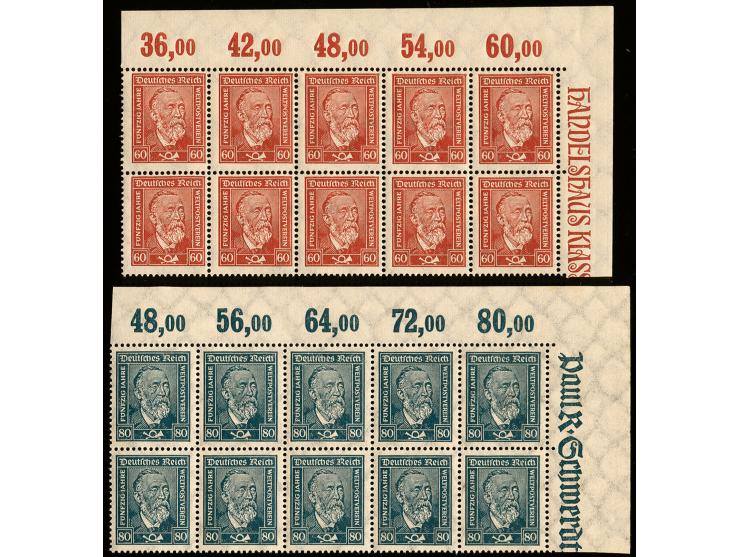1924, Stephan 60-80 Pfg. im 10er-Block aus der rechten oberen Bogenecke, postfrisch, tadellos