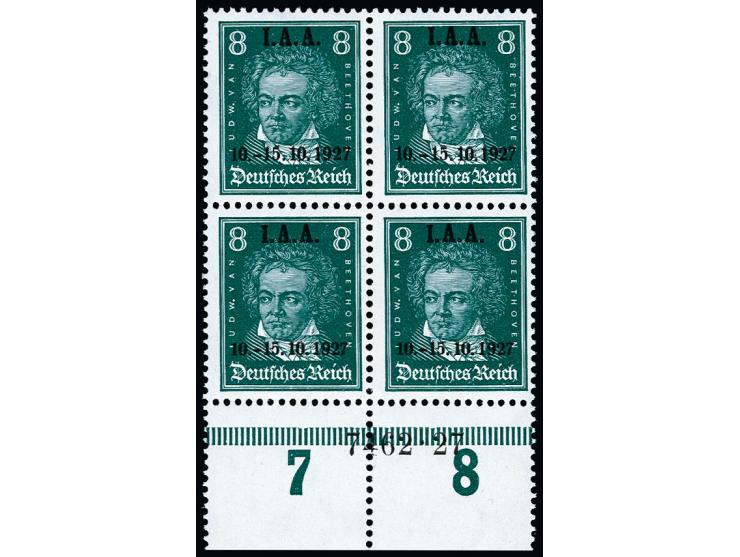 8 Pfg. im Unterrand-Viererblock mit Aufdruck-HAN, postfrisch, tadellos, sign. Schlegel BPP