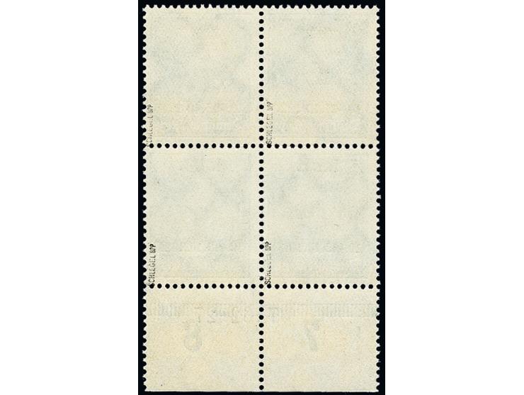 8 Pfg. im Unterrand-Viererblock mit Aufdruck-HAN, postfrisch, tadellos, sign. Schlegel BPP