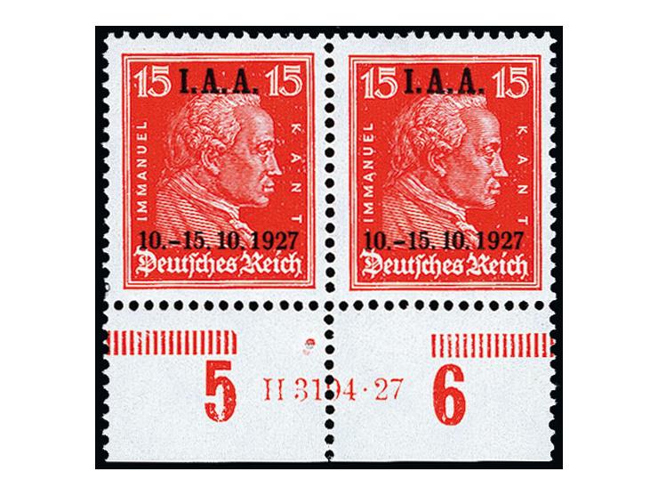 8 Pfg. im waagerechten Unterrandpaar mit Ur-HAN, postfrisch, tadellos, sign. Schlegel BPP