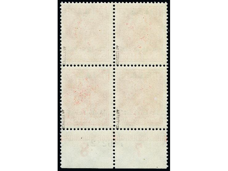 15 Pfg. im Unterrand-Viererblock mit Aufdruck-HAN, postfrisch, tadellos, sign. Schlegel BPP