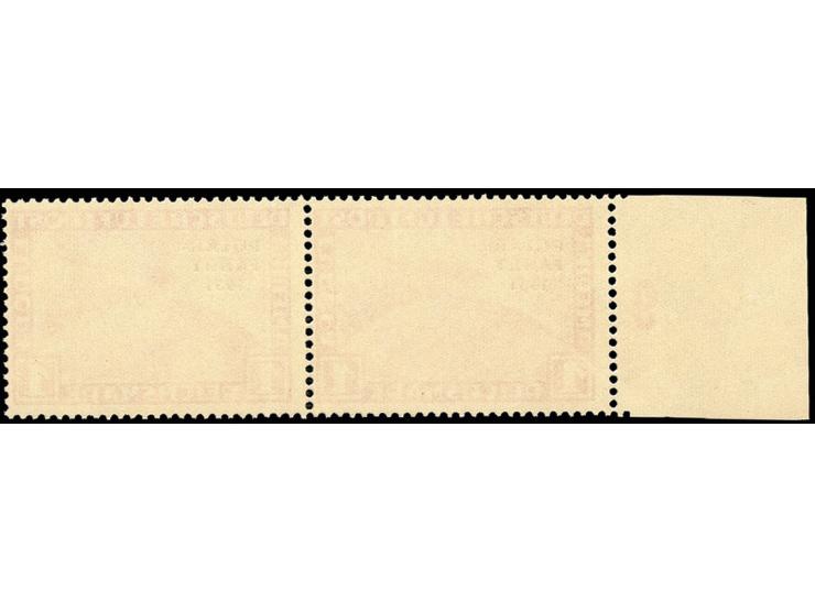 1931, Polarfahrt 1 M. im waagerechten Randpaar, die linke Marke mit Aufdruckfehler "Bindestrich nach Polar fehlt", postfrisch