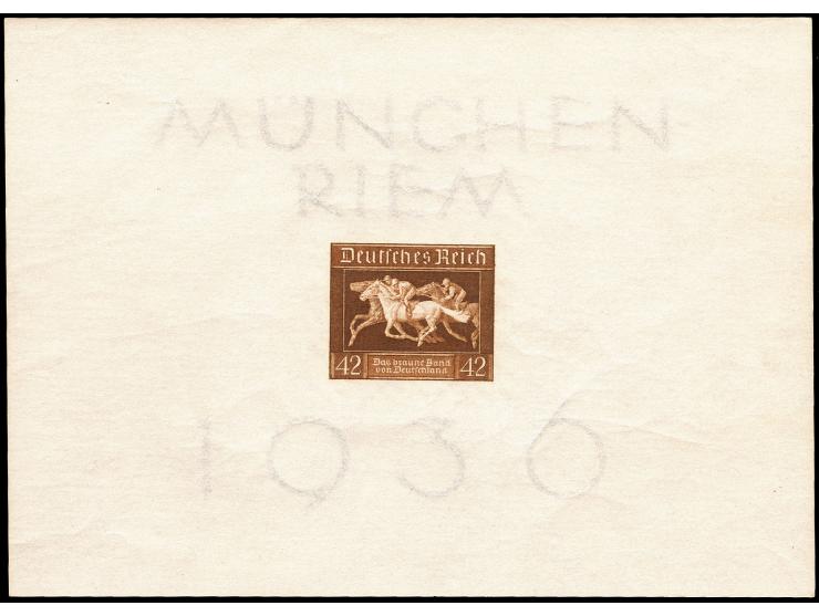1936, Braunes Band-Block 42 Pfg. ungezähnt, postfrisch in tadelloser Erhaltung; in dieser Erhaltung sehr selten, sign. Peschl