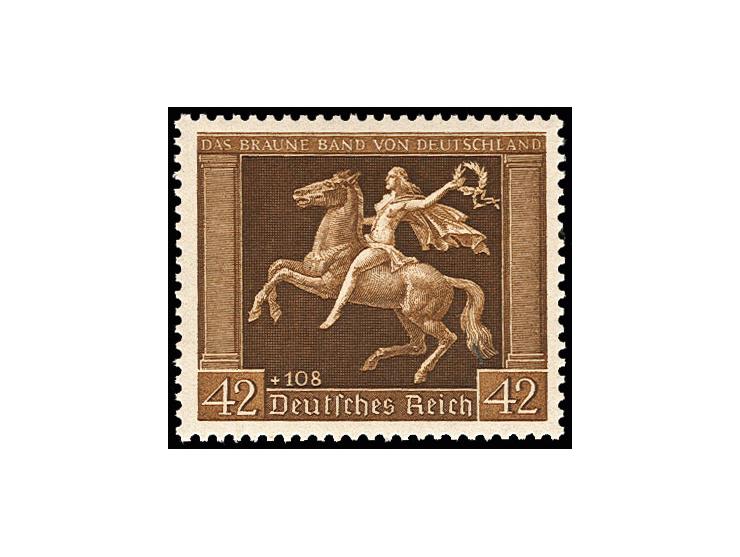 1938, Braunes Band 42 Pfg. mit senkrechter Gummiriffelung, postfrisch, tadellos, Befund Schlegel BPP