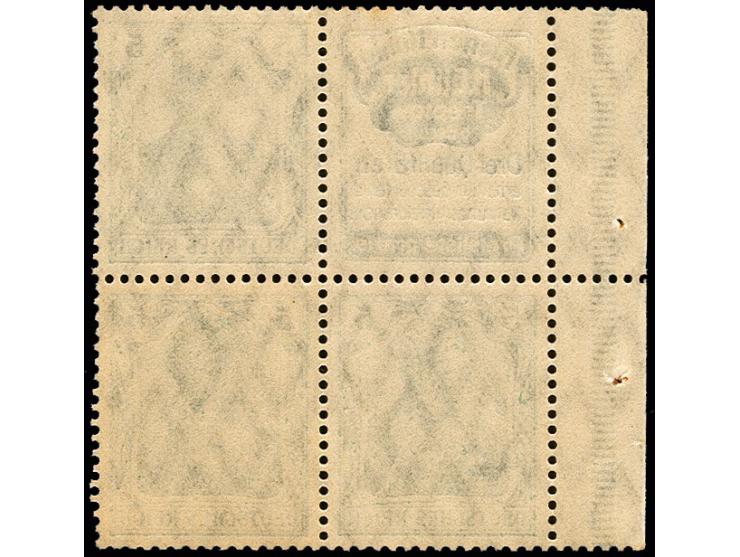 Germania 5 Pfg.+R17, 4er-Block mit Bogenrand, postfrisch, Fotoattest Jäschke BPP (Mi. 1.300,-)