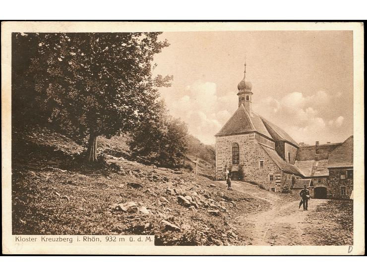 "Bienen-Honig" + 5 Pfg." mit Stempel "GERSFELD 20.7.12" als portogerechte Frankatur auf Postkarte mit viel Text nach Bergzabe