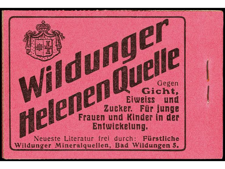 1911, Germania, schwarz auf rosa, Ordnungsnummer 4, komplettes Heftchen mit allen Heftchen- und Zwischenblättern, zwei Heftch