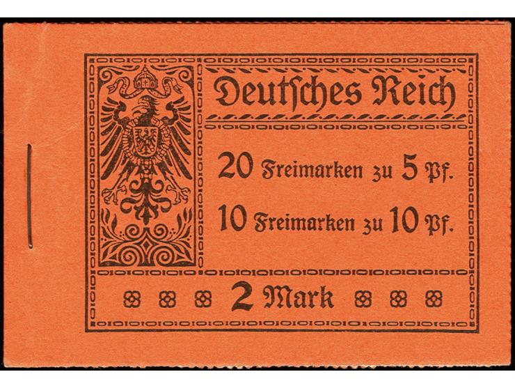 1913, Germania, schwarz auf orange, mit HAN 1890.13, komplettes Heftchen mit allen Heftchen- und Zwischenblättern, der Deckel