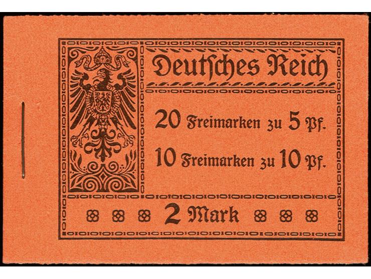 1913, Germania, schwarz auf orange, mit HAN 3089.13, komplettes Heftchen mit allen Heftchen- und Zwischenblättern, das erste 