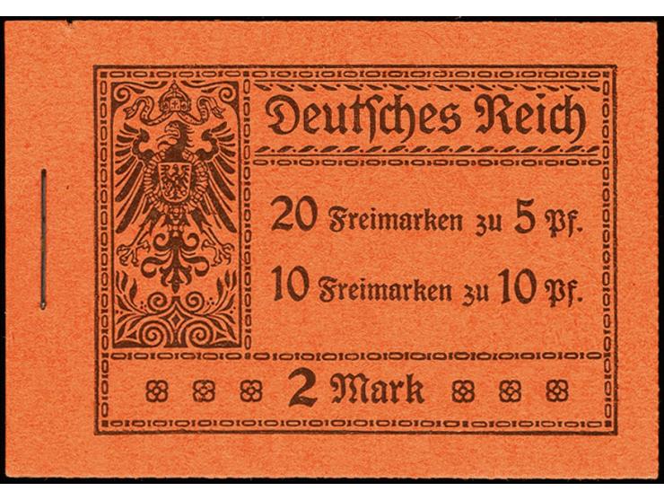 1915, Germania, schwarz auf orange, mit HAN 3926.15, komplettes Heftchen mit allen Heftchen- und Zwischenblättern, die jeweil