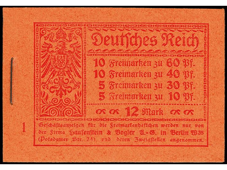 1921, Germania und Ziffern, komplettes Heftchen, teils übliche Heftchenzähnung, postfrisch, tadellos
