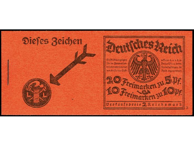 1926, Schiller/Friedrich der Große, komplettes Heftchen mit ONr. 3, postfrisch, sehr selten, tadellos