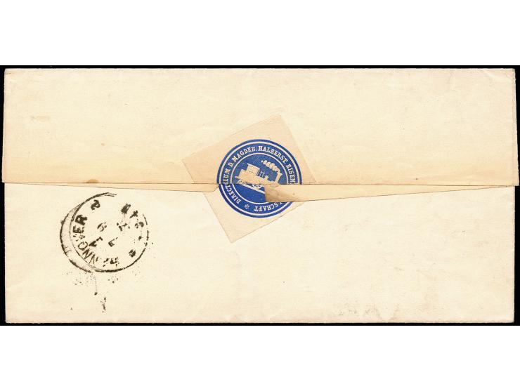1874, Gebührenzettel, voll- bis meist breitrandig auf Briefhülle mit sauber nebengesetztem EKr. "MAGDEBURG 7 9 75" nach Hanno