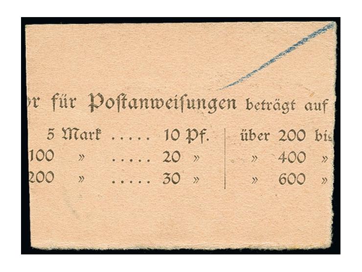 6 Pes. 25 Cts., Ministerdruck mit Stempel "RABAT 21.10.13" auf Postanweisungsabschnitt, Kabinett, Fotoattest Steuer BPP