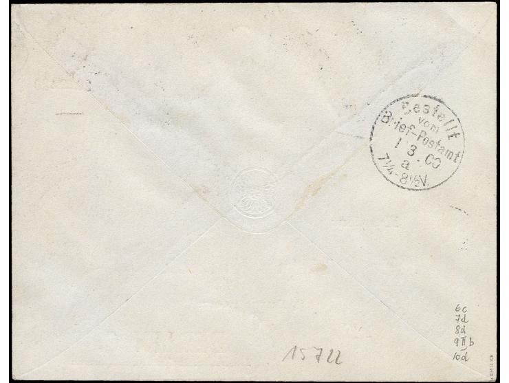 1899, 10 Pa. bis 2 1/2 Pia. kpl. auf Ganzsachenumschlag 20 Pa. auf 10 Pfg. im Format B als R-Brief von "CONSTANTINOPEL 1 26.2