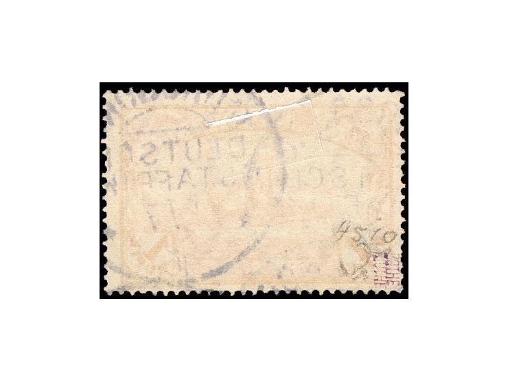 1 Rupie rot, die sogenannte 'Königin von Deutsch-Ostafrika", sehr schön mit zweimal aufgesetztem Stempel "MOROGORO 1/7 16" en