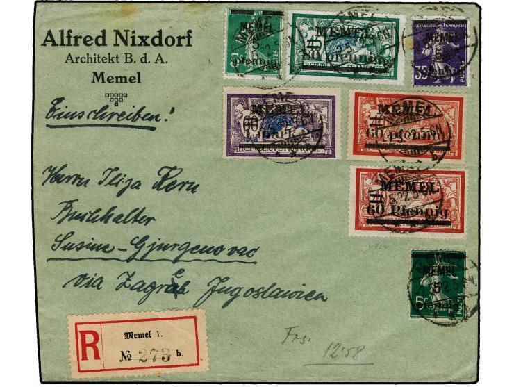3m. auf 2 Fr. rückseitig mit Stempel "DRESDEN -4.5.22" und nebengesetztem L2 "ENTWERTET in DRESDEN 24" auf R-Brief mit Zufran