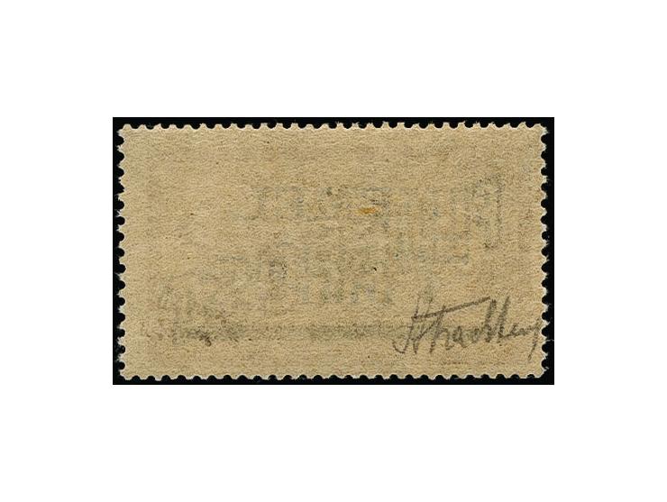 1921, Flugpost 1 m. mit doppeltem Aufdruck, postfrisch, tadellos, Bleistiftsignatur und Fotoatteste Petersen BPP