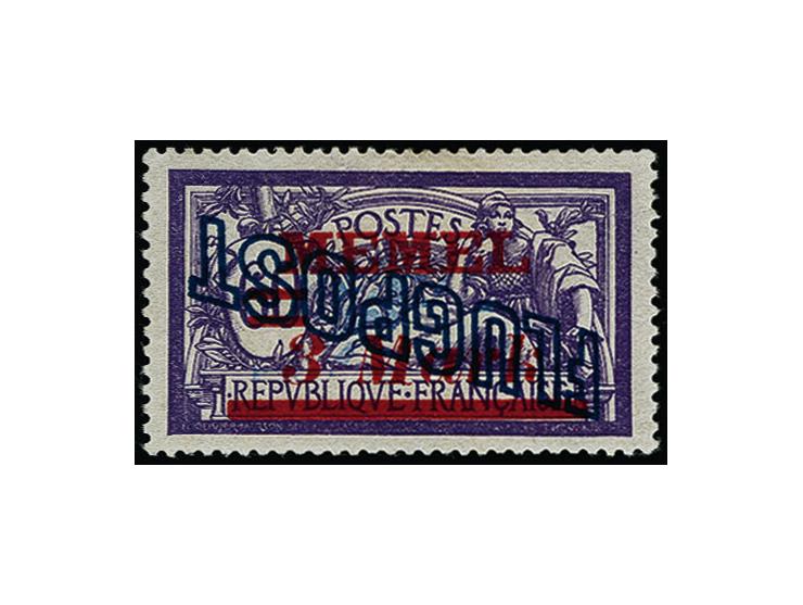 1921, Flugpost 3 M. schwärzlichrotviolett mit kopfstehendem Aufdruck, sauber ungebraucht, selten, u.a. sign. Kessler und Foto