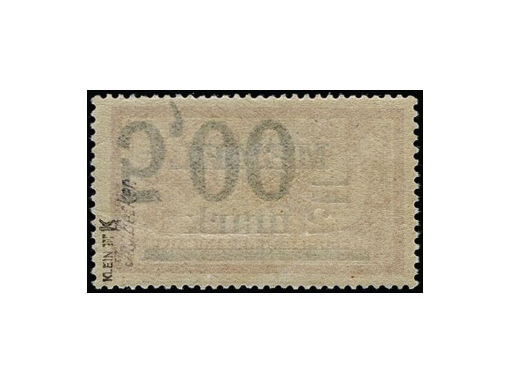 5,00 auf 2m. auf 1 Fr. mit kopfstehendem Aufdruck, postfrisch, oben eine minimal verkürzte Zahnspitze, sonst tadellos, sehr s