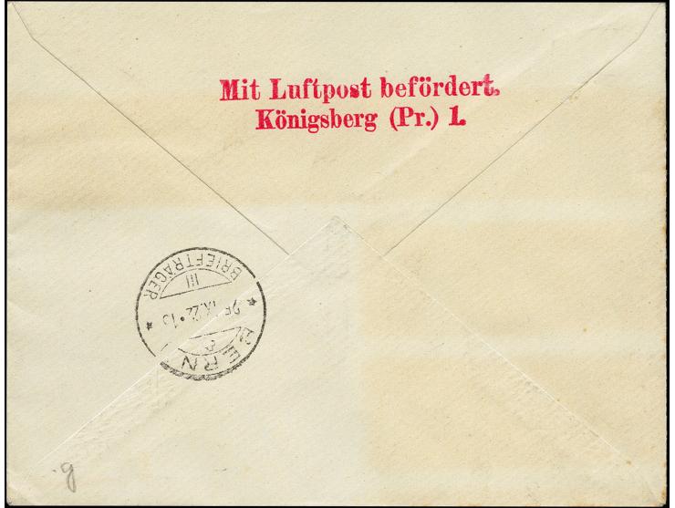 1922, Flugpost 3 M. mit Zufrankatur mit Stempel "GAIDELLEN 22 9 22" auf R-Brief nach Bern, die Marken einige minimal stockige