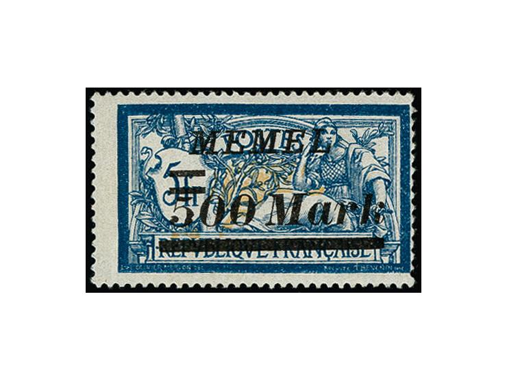 1923, Unverausgabte 500 M. auf 5 Fr., sauber ungebraucht mit leichtem Gummibug, rechts etwas stumpfe Zähnung, selten, Fotoatt
