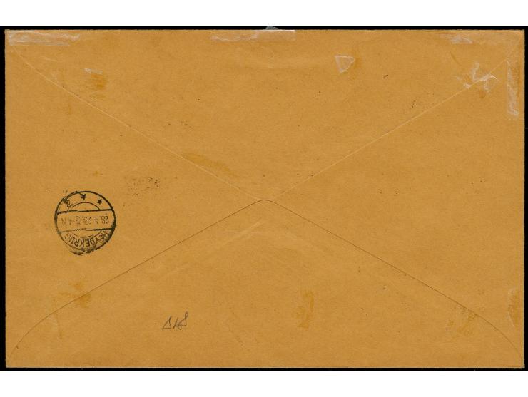 Wappenreiter 300 und 500 M. mit guter Zufrankatur mit Stempel "HEYDEKRUG 28.4.23" auf Orts-Eil-R-Brief, gute Erhaltung, sign.