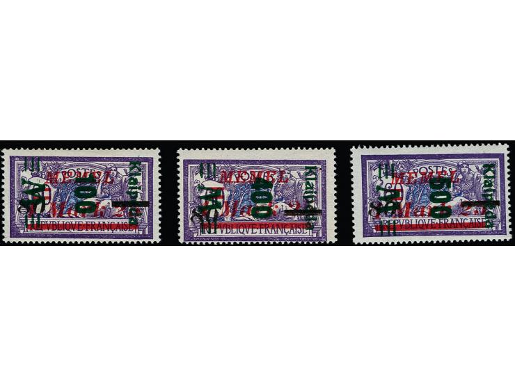 100-500 M. auf 1,25M auf 60 C., je mit kopfstehendem Aufdruck, die Aufdrucke stammen von der Originalplatte und sind mit der 