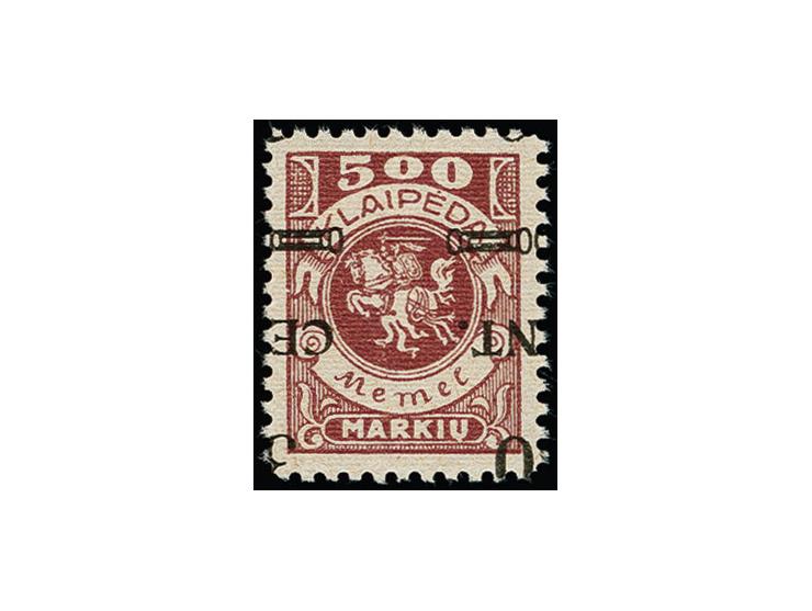 30 C. auf 500 M. mit kopfstehendem und stark verschobenen Aufruck, postfrisch, tadellos, sign. Dr. Petersen BPP und Fotoattes