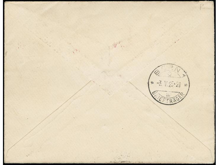 15 C. auf 1000 M. mit Zufrankatur mit Stempel "KLAIPEDA 30.IV.25" auf nicht gelaufenem R-Brief nach Bern, gute Erhaltung