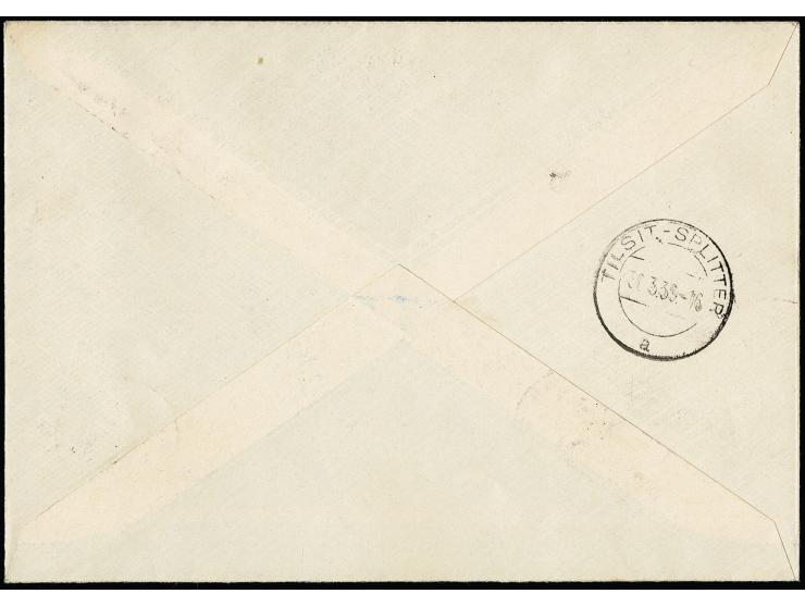 35 und 60 C. mit Zufrankatur Deutsches Reich Hindenburg 1 Pfg. im Viererstreifen mit Stempel "PANEMUNE 29.III.39" auf portoge