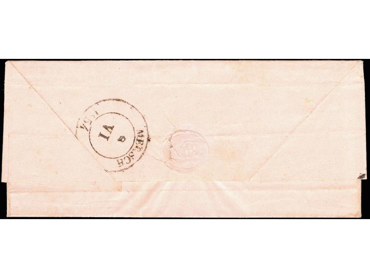 10 c. greenish-black, clear to large margins with ca. 4 mm sheet margin at left, tied by dotted circles and cds. "DIEKIRCH 7 