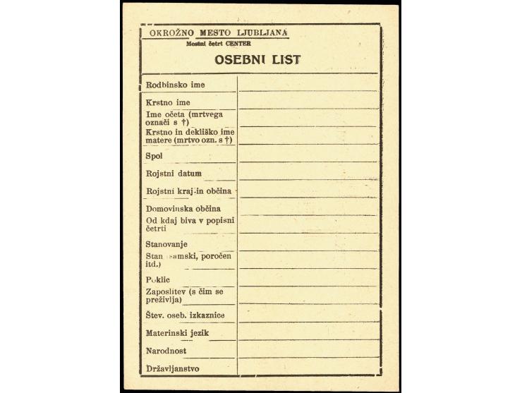 1944, Ganzsachenkarte 0,75 L. auf 75 C. mit rückseitigem Text-Zudruck "OSEBNI LIST", ungebraucht, Pracht