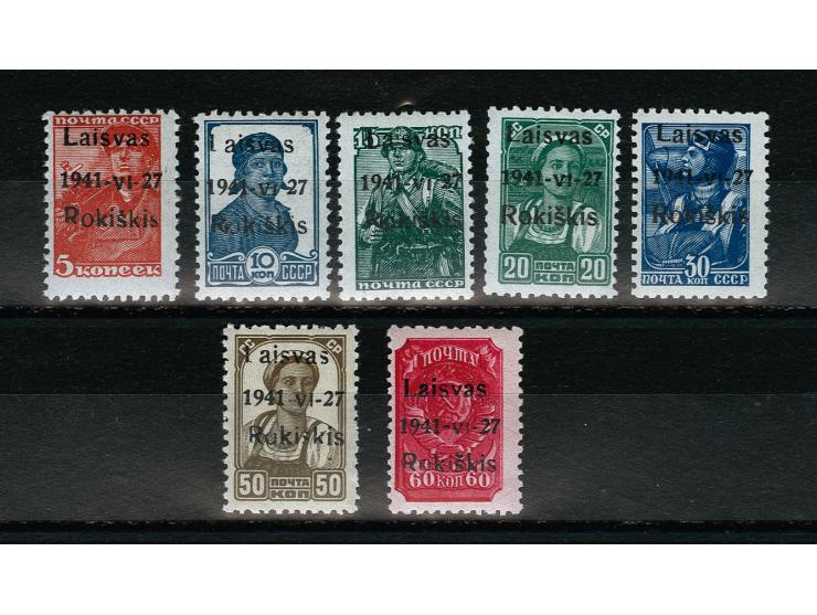 1941, 5-60K. mit schwarzem Aufdruck, Type I, postfrisch, tadellos, 50 K. sign. Krischke BPP